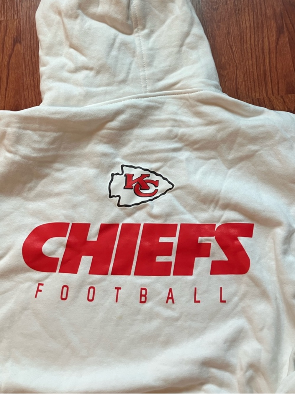 Nike White Kansas City Chiefs Pullover Hoodie with Red Accents